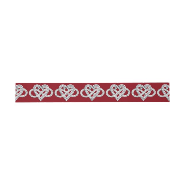 Red Ribbon Infinity Herz Einladung Belly Bands Einladungsbanderole (Flach)