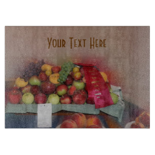 Red Ribbon Landkreis Messe Obst Schneidebrett