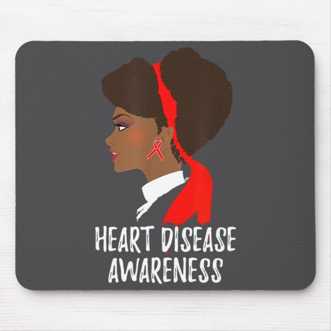 Red Ribbon Month _ National Heart Disease Awarenes Mousepad (Vorne)