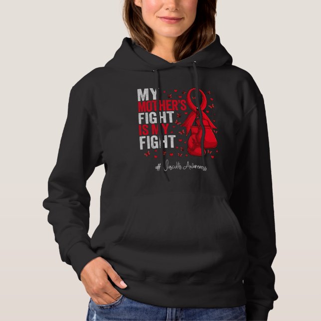 Red Ribbon Mutter Vasculitis Bewusstsein Hoodie (Vorderseite)