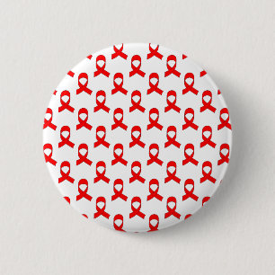 Red Ribbon Pattern Button