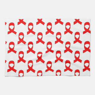 Red Ribbon Pattern Handtuch