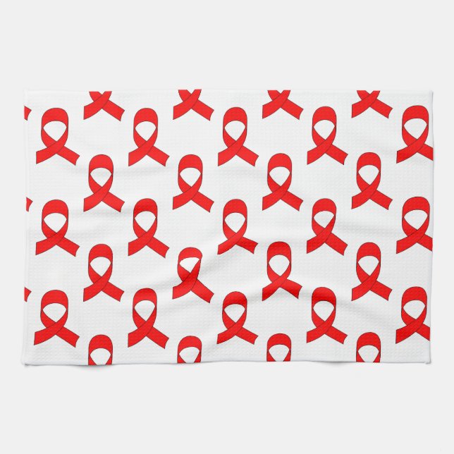 Red Ribbon Pattern Handtuch (Horizontal)