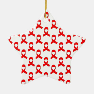 Red Ribbon Pattern Keramikornament