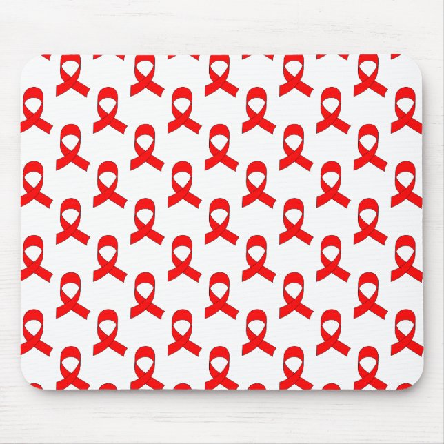 Red Ribbon Pattern Mousepad (Vorne)