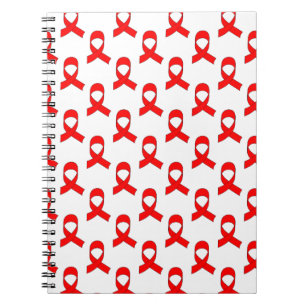 Red Ribbon Pattern Notizblock