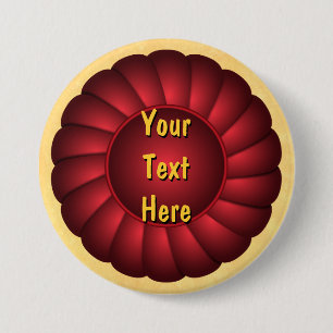 Red Ribbon Rosette zum Personalisieren Button