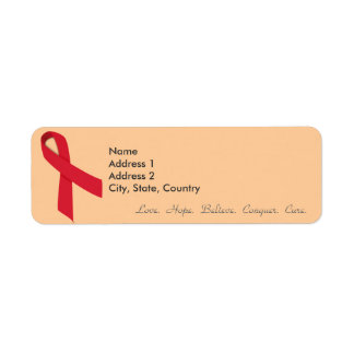 Red Ribbon Rücksendeadressen-Aufkleber für Schlaga
