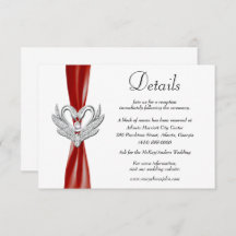 Red Ribbon Silver Swans Hochzeitdetails