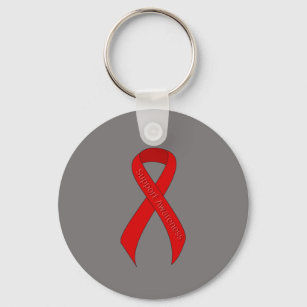 Red Ribbon Support Awareness Schlüsselanhänger