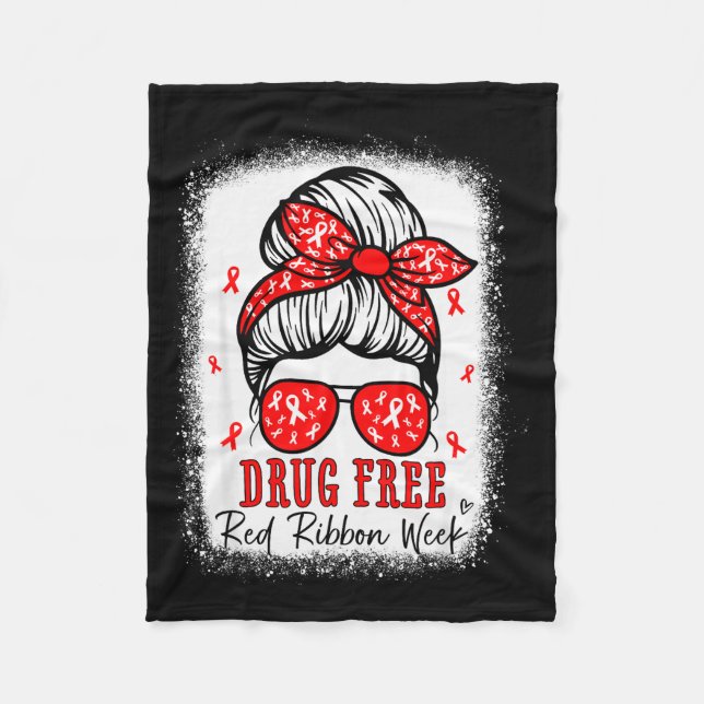 Red Ribbon Week Awareness Coquette Drug Anti-drug  Fleecedecke (Vorderseite)