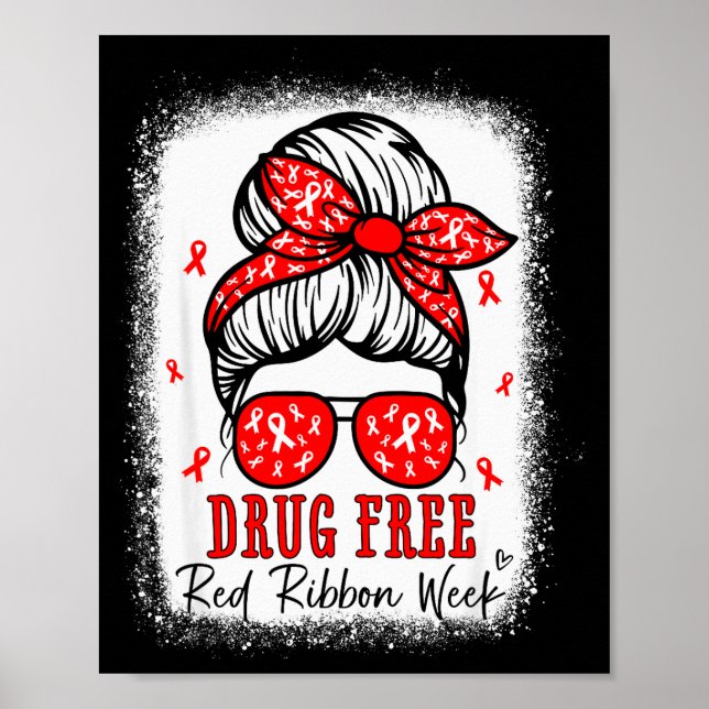 Red Ribbon Week Awareness Coquette Drug Anti-drug  Poster (Vorne)