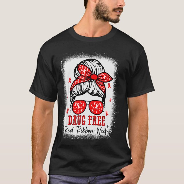 Red Ribbon Week Awareness Coquette Drug Anti-drug  T-Shirt (Vorderseite)