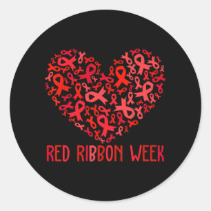 Red Ribbon Wewareness Heart Ribbon Männer Frauen R Runder Aufkleber