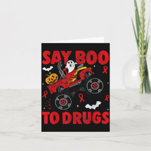Red Ribbon Woche Bewusstsein Halloween sagt Boo zu Karte