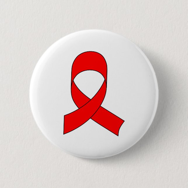 Red Ribbon Zeichnend Button (Vorderseite)