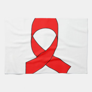 Red Ribbon Zeichnend Geschirrtuch