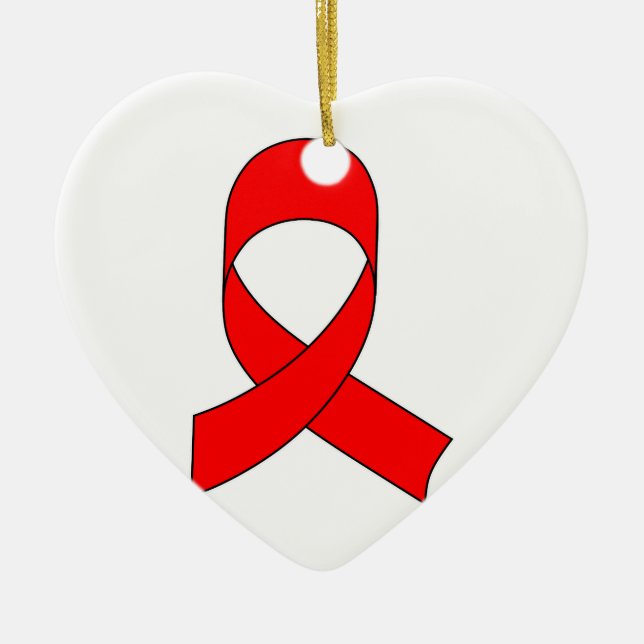 Red Ribbon Zeichnend Keramikornament (Vorne)