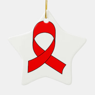 Red Ribbon Zeichnend Keramikornament