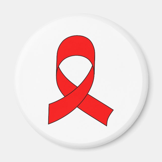 Red Ribbon Zeichnend Magnet (Vorne)