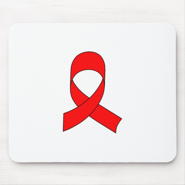 Red Ribbon Zeichnend Mousepad (Vorne)