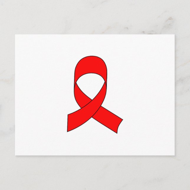 Red Ribbon Zeichnend Postkarte (Vorderseite)