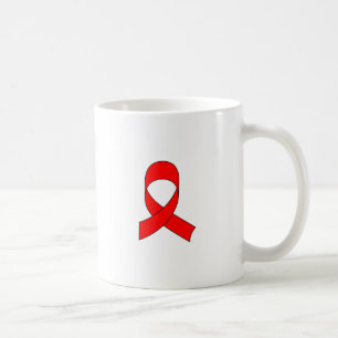 Red Ribbon Zeichnend Tasse