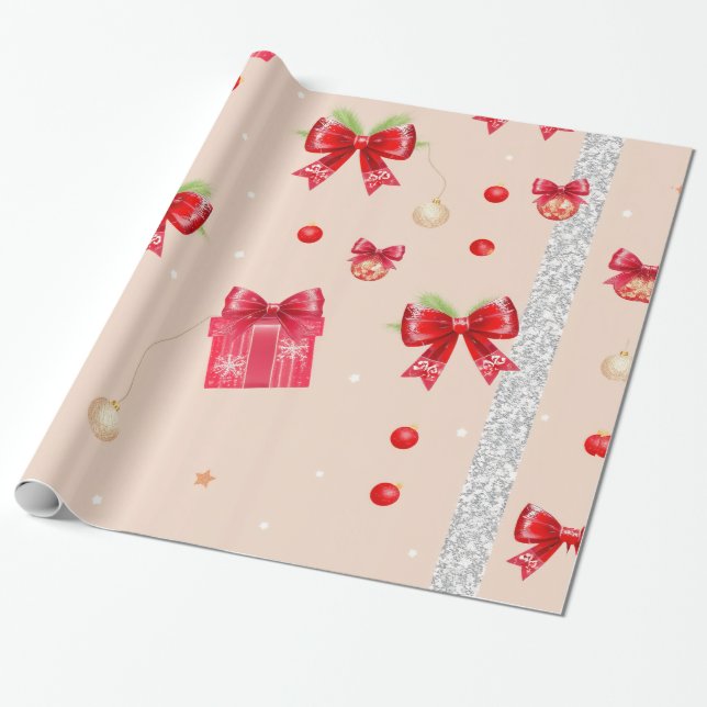 Red Ribbons Geschenkpapier (Ungerollt)