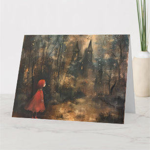 Red Ride Hood Storybook Style Note Card Karte