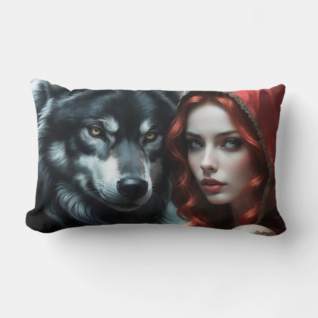 Red riding hood an his wolf lendenkissen (Vorderseite)