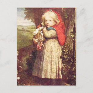 Red Riding Hood Clutching Basket Postkarte