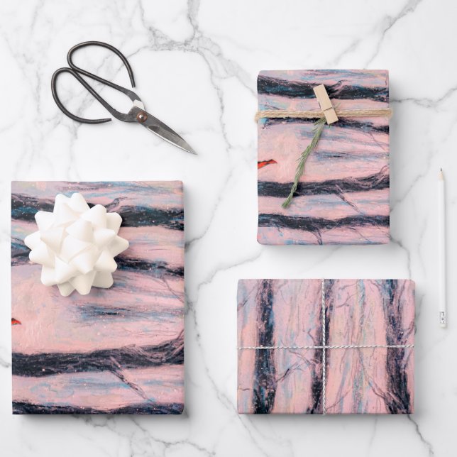 Red Riding Hood-Figur in einem Winterwald Geschenkpapier Set (Vorderseite)