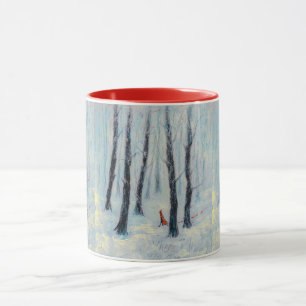 Red Riding Hood-Figur in einem Winterwald Tasse