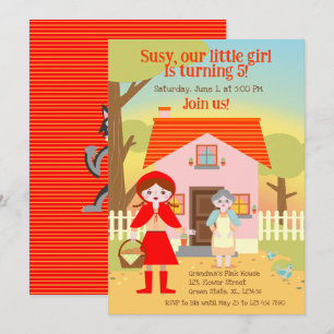 Red Riding Hood Girl Geburtstagsparty Einladung