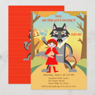 Red Riding Hood Girl Geburtstagsparty Einladung