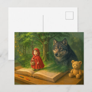 Red Riding Hood in zauberhaften Kinderzimmern Feiertagspostkarte