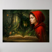Red Riding Hood trifft Wolf im Wald