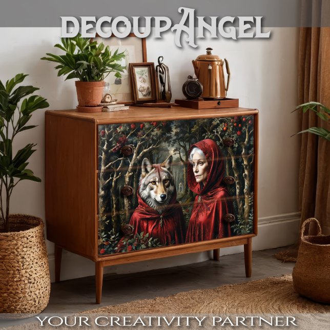 Red Riding Hood und der Wolf: Partner in Time Seidenpapier (Von Creator hochgeladen)