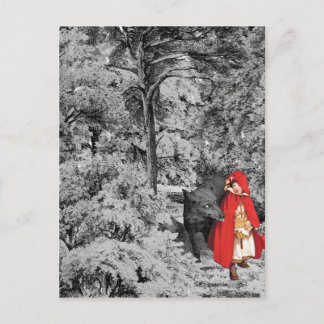 Red Riding Hood und Wolf Postkarte