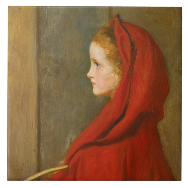 Red Riding Hood (von John Everett Millais) Fliese (Vorderseite)