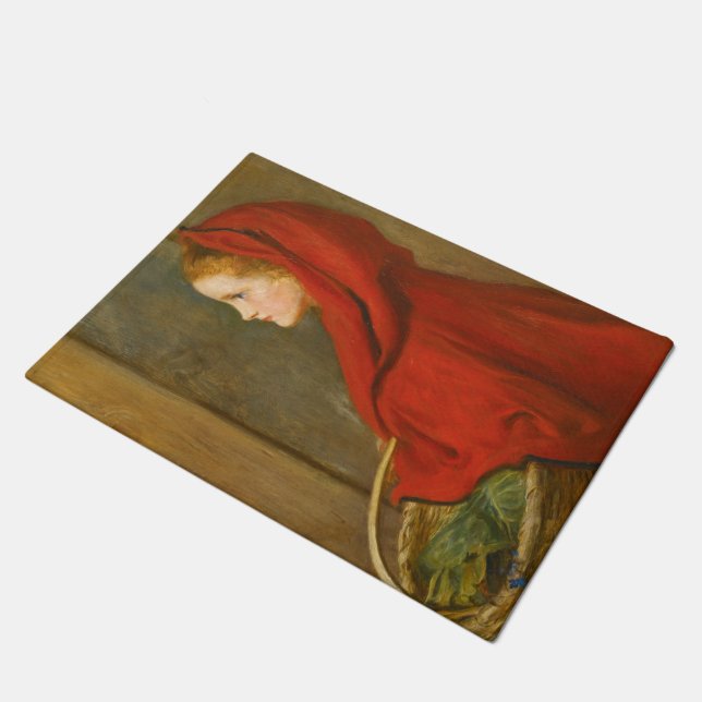 Red Riding Hood (von John Everett Millais) Fußmatte (Schrägansicht)