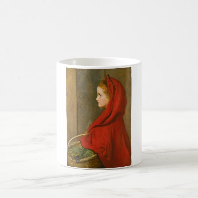 Red Riding Hood (von John Everett Millais) Kaffeetasse (Mittel)