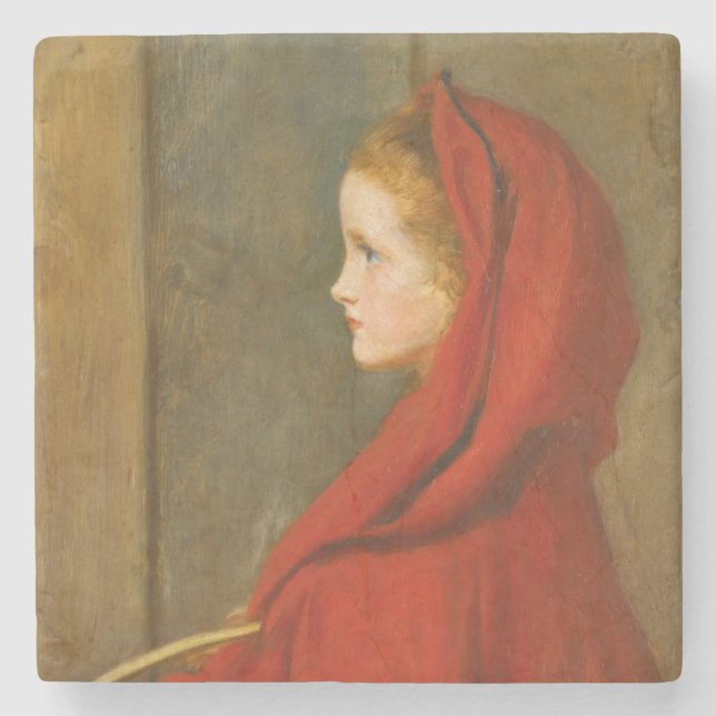 Red Riding Hood (von John Everett Millais) Steinuntersetzer (Vorderseite)