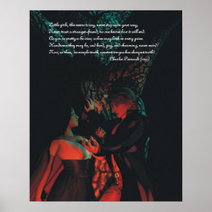 Red Riding Hood Werewolf Poster mit Perrault Gedic