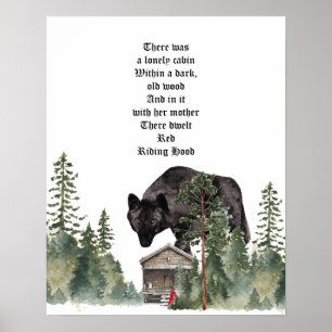 Red Riding Hood Wolf Art Print Poster