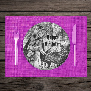 Red Riding Hood Wolf Forest Fairy Tale Birthday Pappteller