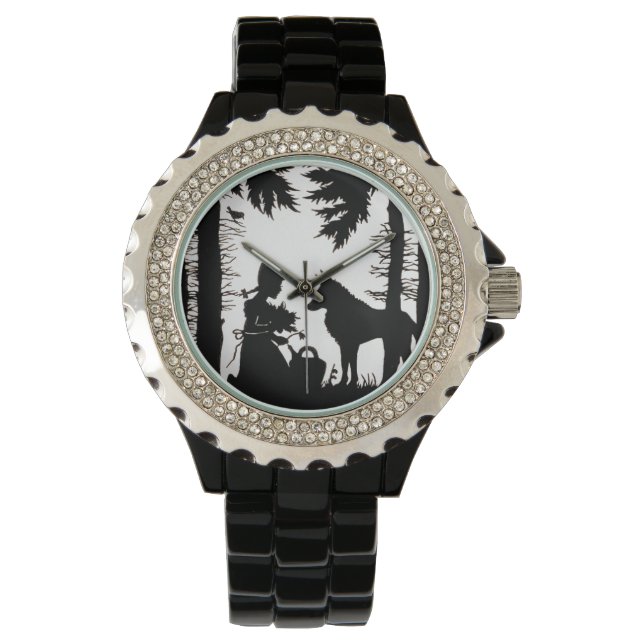 Red Riding Hood Wolf Woods Armbanduhr (Vorderseite)