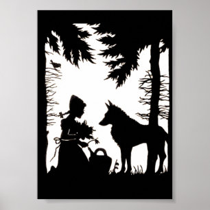 Red Riding Hood Wolf Woods Poster