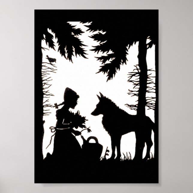 Red Riding Hood Wolf Woods Poster (Vorne)