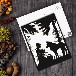 Red Riding Hood Wolf Woods Postkarte